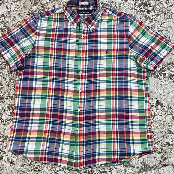 Polo by Ralph Lauren Madras Plaid Button Down SS Shirt - Picture 1 of 6